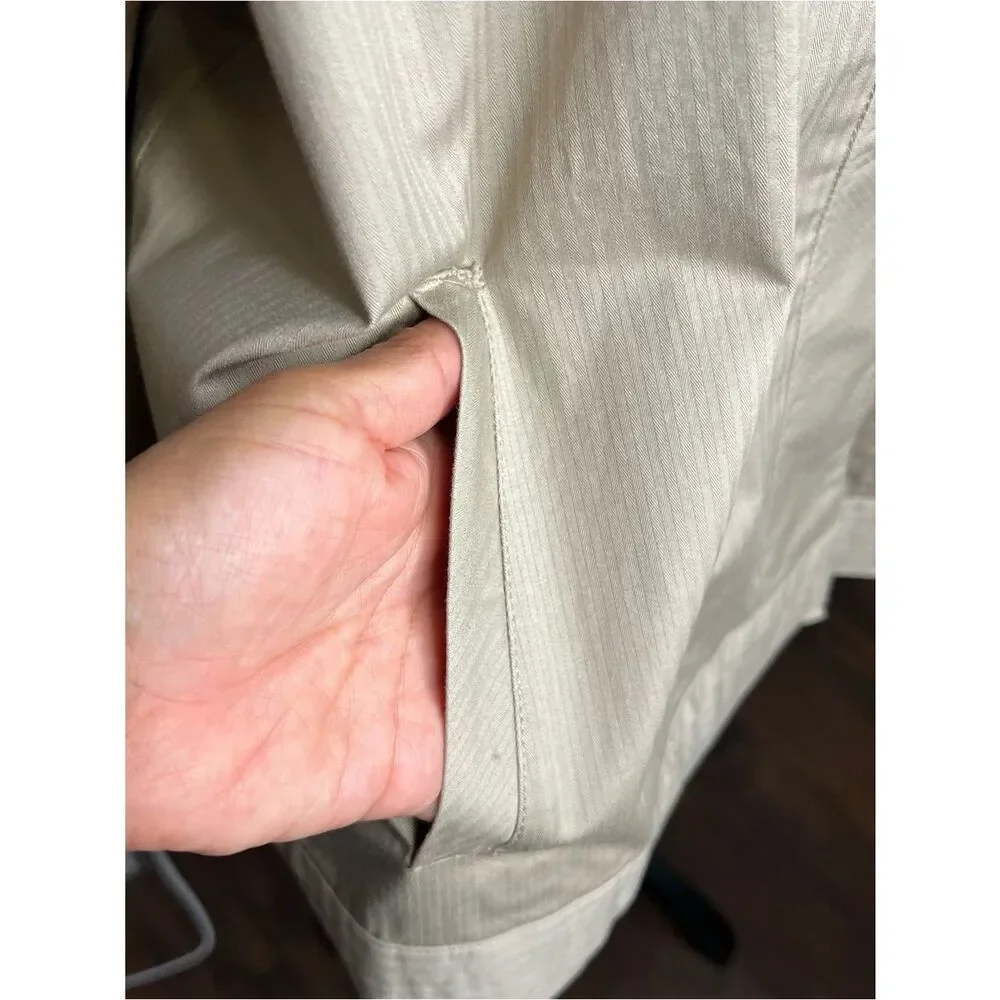 New Coldwater Creek Classic Beige Short Trench Style Women Jacket S XL Timeless